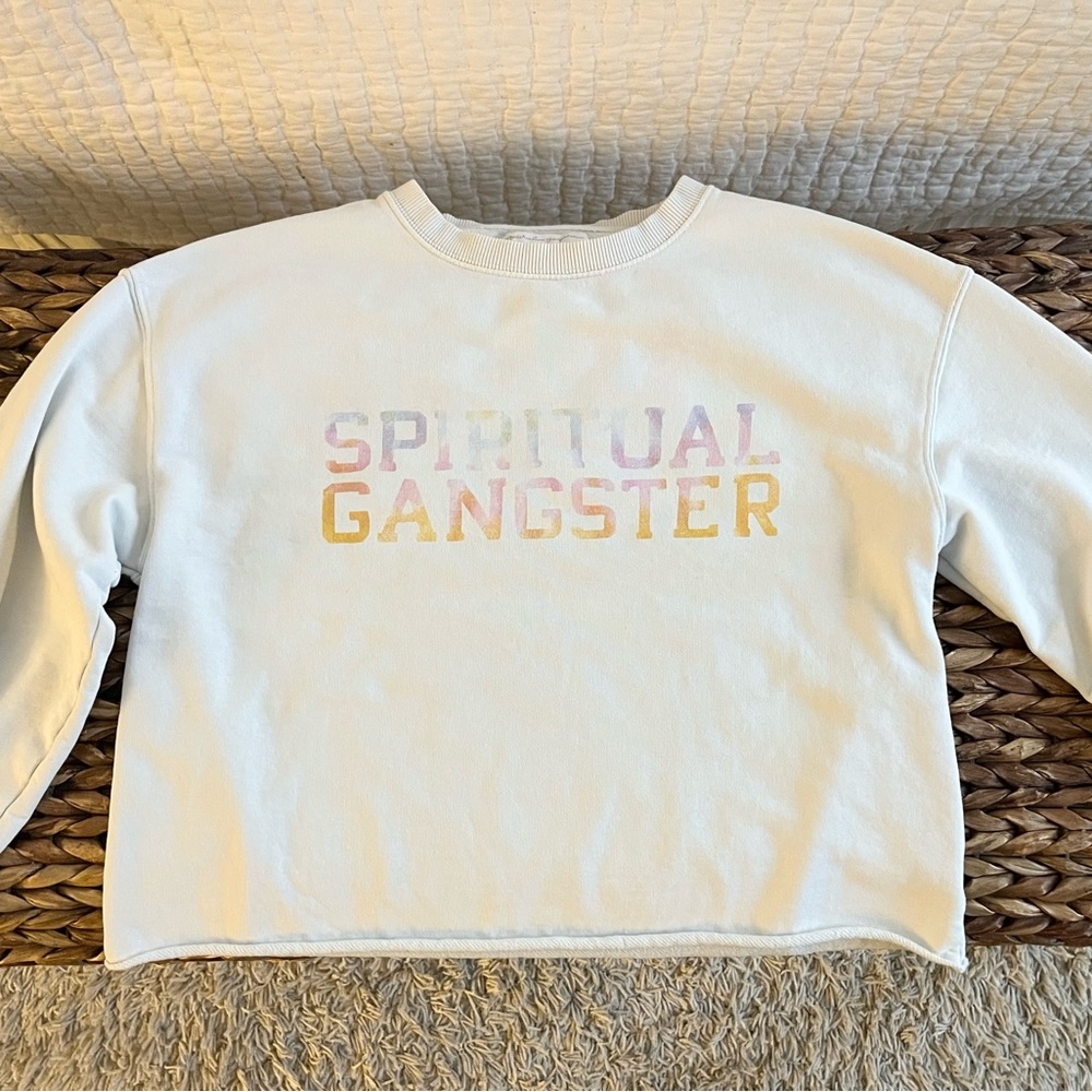 Spiritual Gangster Women’s White Crop Sweatshirt
